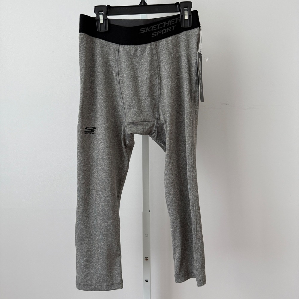 Skechers Sport‎ Mens Gray Athletic Compression Leggings Pants Size S